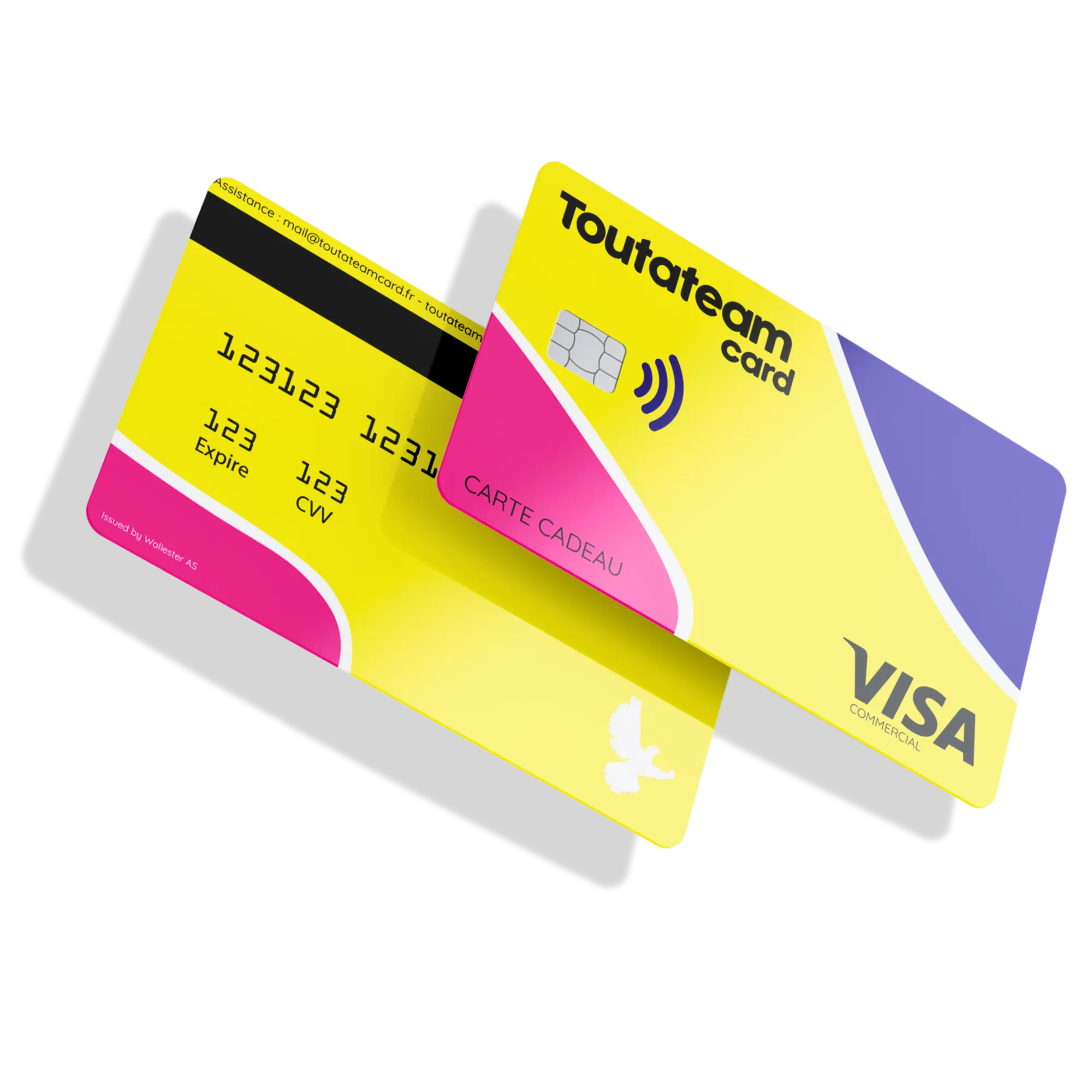 image d'une carte de crédit Toutateam card avec recto verso